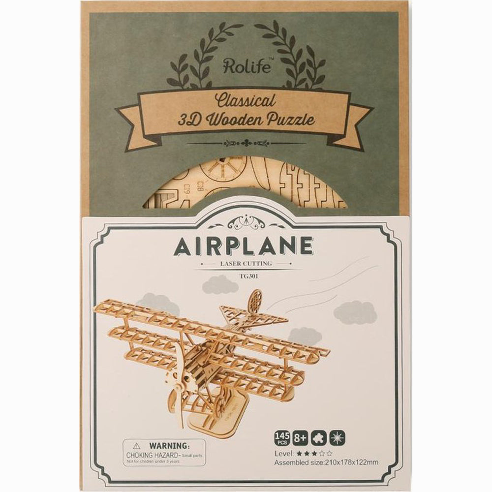 Wooden Airplane Model Robotime TG301 Whirligig Toys
