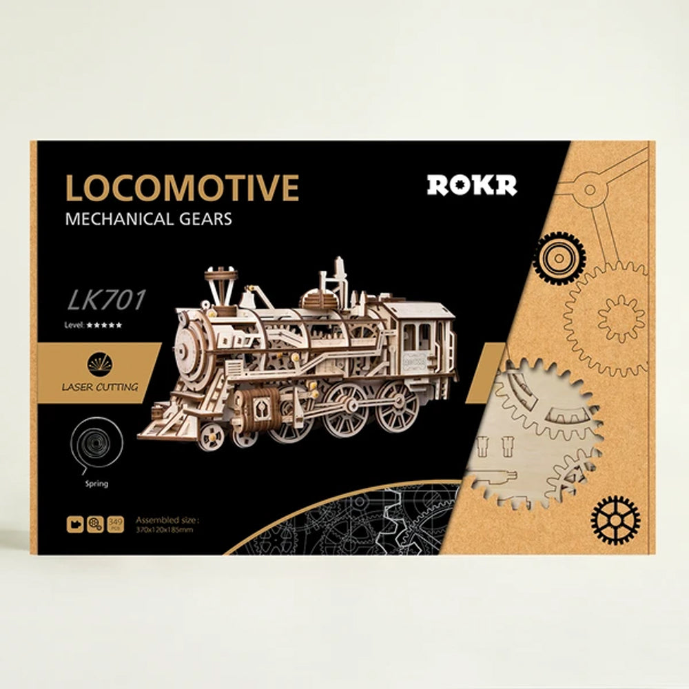 Locomotive Wooden Model LK701 ROKR Robotime