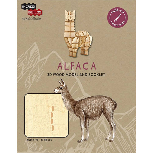 Wooden Alpaca 3D Model Incredibuilds