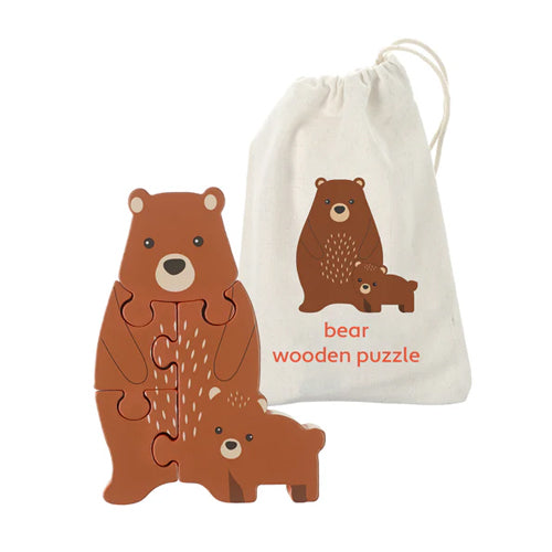 Orange Tree Bear 4 Piece Wooden Jigsaw