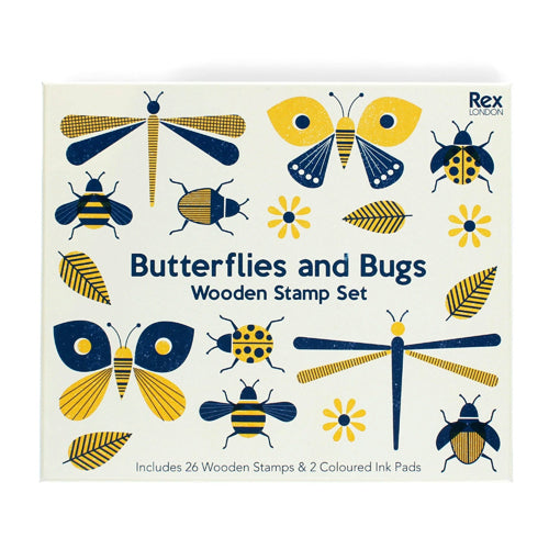 Rex London Butterflies and Bugs Wooden Stamp Set