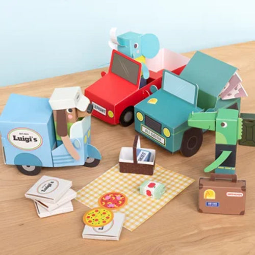 Rex London Make Your Own 3D Card Play Set Vehicles