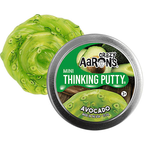 Avocado-themed mini thinking putty with packaging on a white background Crazy Aaron's Thinking Putty Whirligig Toys