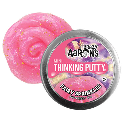 Crazy Aaron's Thinking Putty Fairy Sprinkles Mini Tin packaging on a white background Whirligig Toys