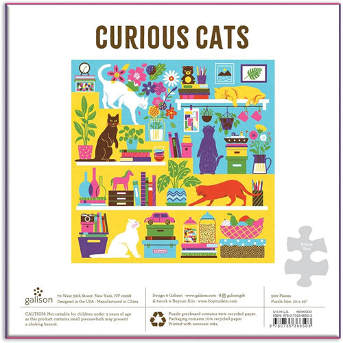 Mudpuppy Curious Cats 500 Piece Jigsaw