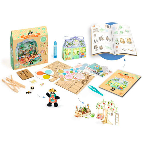 Djeco 'Mi House' construction set with a miniature house illustration on a white background