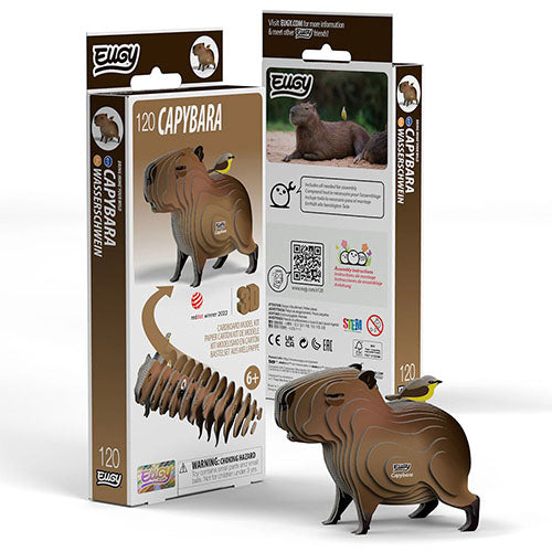 Capybara model kit with packaging on a white background