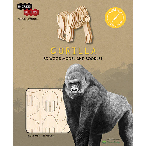 Incredibuilds Wooden Gorilla 3D Model