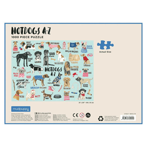 Mudpuppy Hotdogs A-Z 1000 Piece Jigsaw