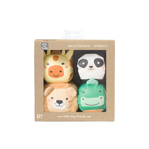 Little Big Friends DooBalls Roly Poly Soft Jungle Animal Balls in Packaging