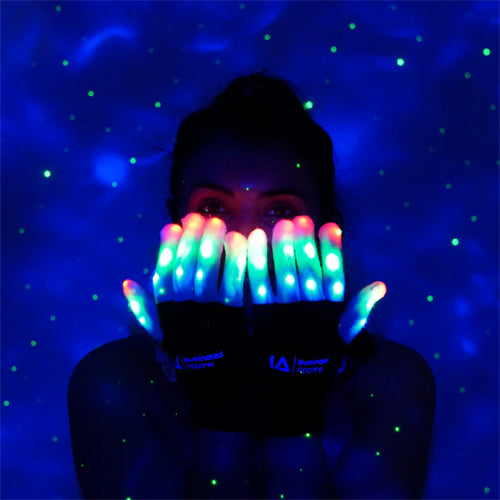 LED Light Up Gloves Illuminated Apparel