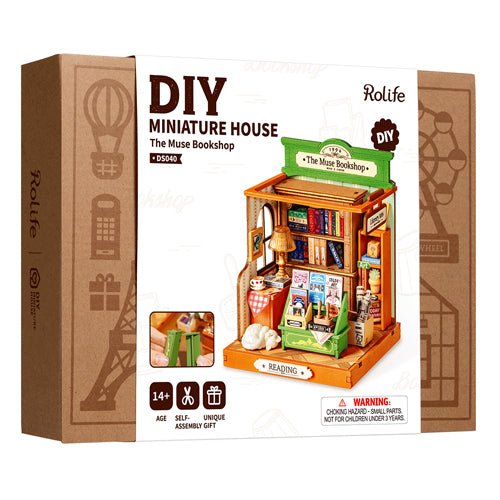 Robotime Rolife DIY Miniature House Muse Bookshop DS040