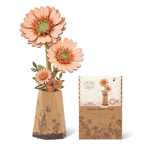 Robotime Orange Gerbera Wooden Flower