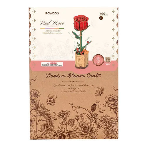 Rowood Red Rose Wooden Bloom Craft TW042