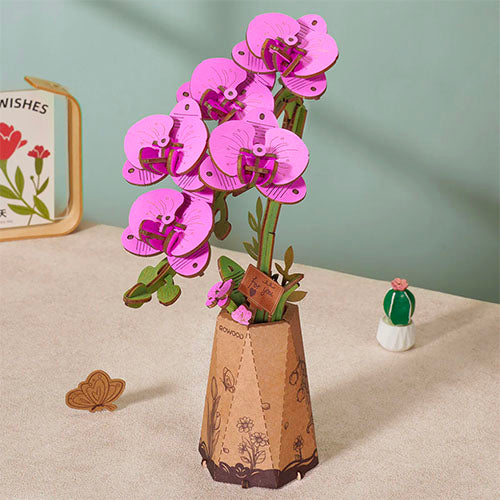 Robotime Rowood Purple Moth Orchid Wooden Bloom Craft TW091