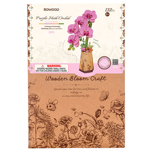 Robotime Rowood Purple Moth Orchid Wooden Bloom Craft TW091