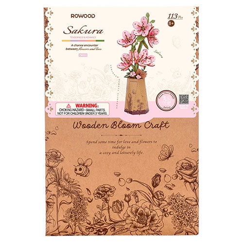Rowood Pink Sakura Wooden Bloom Craft TW101