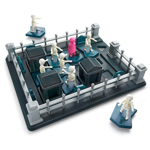 Smart Games Graveyard Shift Logic Puzzle Game Halloween Skeleton Single Player Game on White Background Whirligig Toys 