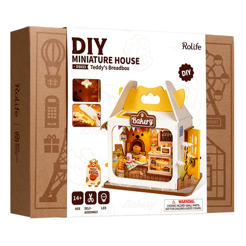 Robotime Rolife DIY Miniature House Teddy's Breadbox DS033