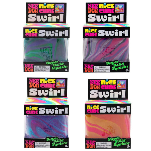 Four packages of 'Nice Cube Swirl' on a white background Needoh Whirligig Toys