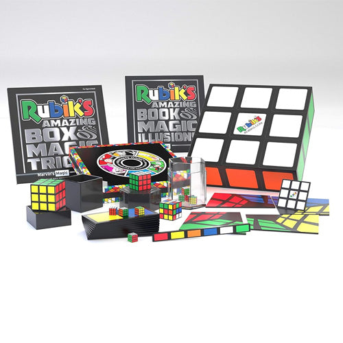Rubik's Cube Magic Set on a white background Amazing Box of Magic Tricks Marvin's Magic Whirligig Toys