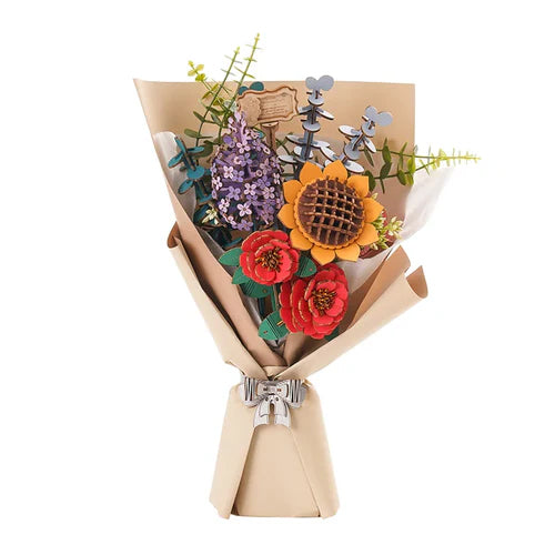 Rowood DIY Wooden Flower Bouquet 3D Wooden Puzzle TW01H