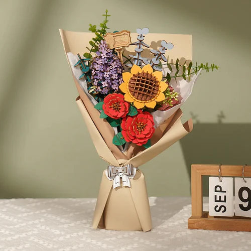 Rowood DIY Wooden Flower Bouquet 3D Wooden Puzzle TW01H