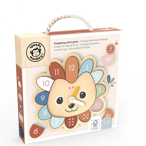 Speedy Monkey Wooden Hedgehog Clock